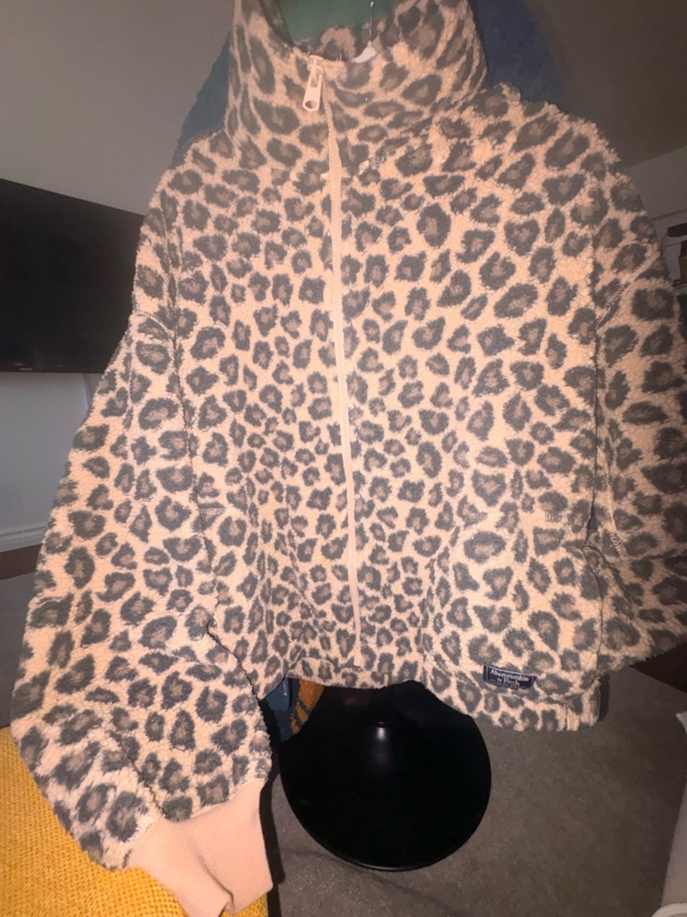 Abercrombie & Fitch Leopard Sherpa Fleece | Full Zip